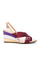 Chloe Leather Rainbow Sandals In Metallics