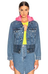 Vetements Hooded Denim Jacket In Denim Medium