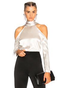 Galvan Cold Shoulder Top In Metallics