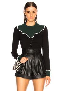 Veronica Beard Atty Sweater In Black,green
