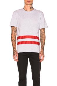 Helmut Lang Re-edition Red Stripe T-shirt In Gray