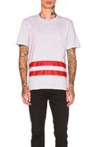 Helmut Lang Re-edition Red Stripe T-shirt In Gray