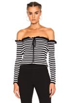 Philosophy Di Lorenzo Serafini Off The Shoulder Top In Black,stripes,white