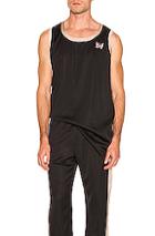 Needles Papillion Embroidered Side Line Tank Top In Black