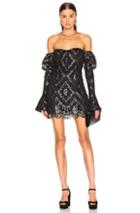 Jonathan Simkhai For Fwrd Off The Shoulder Metallic Lace Dress In Black,metallic