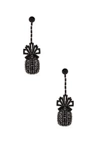 Brandon Maxwell Metal & Swarovski Pineapple Drop Earrings In Metallic