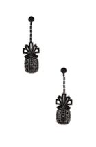 Brandon Maxwell Metal & Swarovski Pineapple Drop Earrings In Metallic