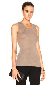 Calvin Klein Collection Cocco Cashmere Rib Tank In Neutrals