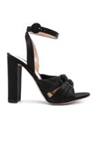 Gianvito Rossi Satin Loren Knot Ankle Strap Heels In Black