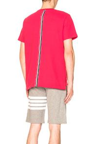 Thom Browne Pique Classic Short Sleeve Tee In Pink