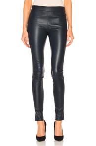 Helmut Lang Leather Legging In Blue