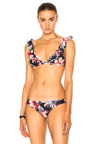 Tori Praver Swimwear Adriana Bikini Top In Floral,red