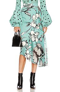 Silvia Tcherassi Aretha Skirt In Blue,floral,stripes