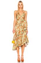 Johanna Ortiz Rhapsodie Oriental Dress In Green,floral