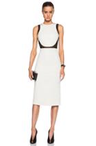 David Koma Macrame Panel Waist Pencil Dress In White
