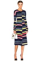 Kenzo Color Block Stripe Dress In Blue,stripes