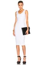 Victoria Beckham Dense Rib Tank Fitted Dress In White