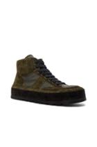 Ann Demeulemeester Canvas & Suede Sneakers In Green