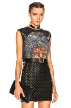 Balmain 3 Button Sleeveless Graphic Tee In Black