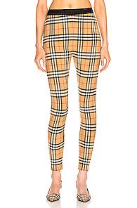 Burberry Logo Legging In Neutral,plaid