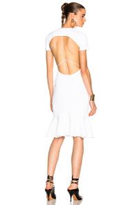 Esteban Cortazar Peace Sign Short Sleeve Dress In White