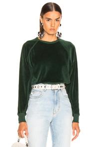 The Great Velour College Sweatshirt In Green
