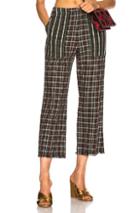 Raquel Allegra Cropped Pant In Black,checkered & Plaid,green,red