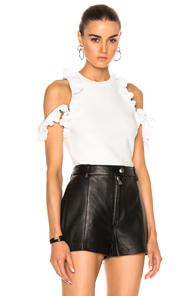 3.1 Phillip Lim Ruffle Sport Tank With Zippers In White