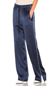 Chloe Crepe Envers Satin Trousers In Blue