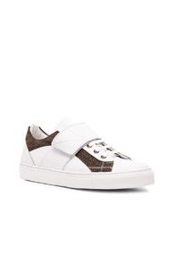 Raf Simons Leather Low Top Sneakers In White