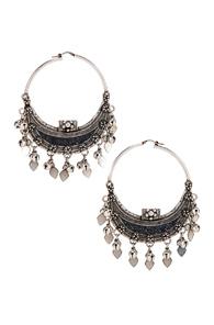 Saint Laurent Oversized Demi Lune Earrings In Metallic