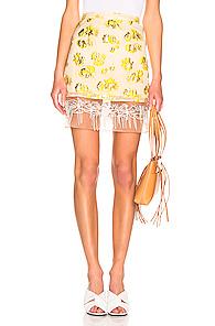 Rachel Comey Devium Skirt In Floral,metallic,yellow