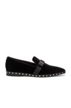 Valentino Soul Stud Velvet Slippers In Black