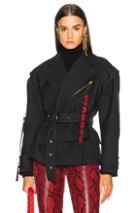 Proenza Schouler Twill Asymmetric Waisted Short Coat In Blue