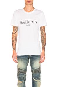 Balmain Logo Tee In White