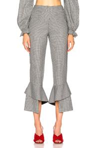 Nicholas Spiral Hem Pant In Black,checkered & Plaid