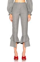 Nicholas Spiral Hem Pant In Black,checkered & Plaid