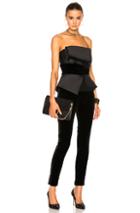 Zuhair Murad Velvet Stretch Fitted Jumpsuit In Black