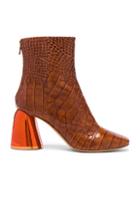 Ellery Croc Embossed Jezebels Boots In Brown,animal Print
