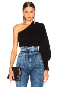 Alberta Ferretti One Shoulder Sweater In Black