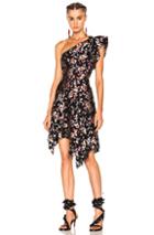 Isabel Marant Parlam Metallic Printed Dress In Black In Black,floral,purple,red