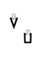 Saint Laurent Rectangle & Triangle Drop Earrings In Black