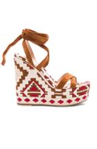Gianvito Rossi Navajo Suede Wedges In Abstract,neutrals,brown,red