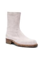 Maison Margiela Vintage Treatment Suede Boots In White