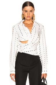 Jacquemus Nissa Top In Black,polka Dots,white
