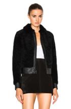 Saint Laurent Lamb Shearling Bomber Jacket In Black