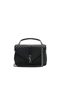 Saint Laurent Large Monogramme College Bag In Black