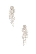 Oscar De La Renta Delicate Flower Chain Drop Earrings In White