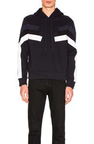 Neil Barrett Modernist Retro Hoodie In Black,blue
