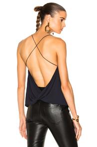 Dion Lee Velvet Fine Line Cami Top In Blue